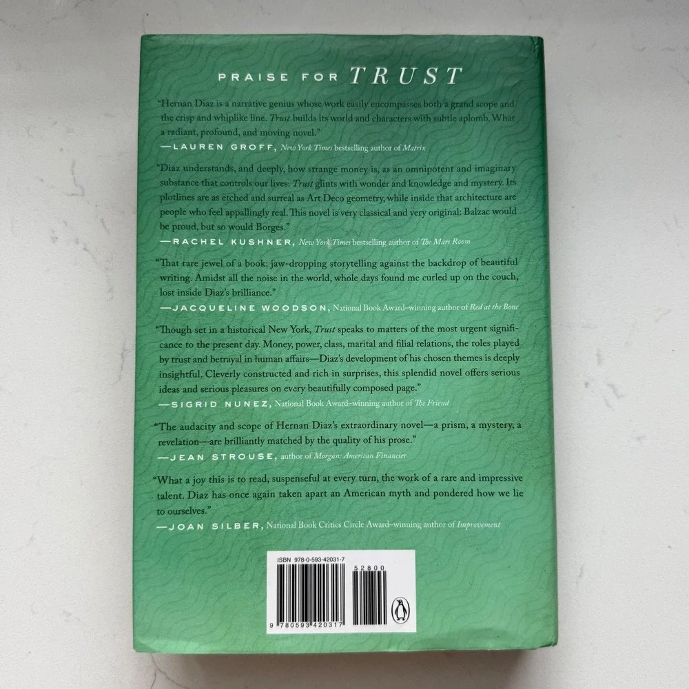 Trust‎ Hernan Diaz Hardcover Booker Prize Longlisted Literary Fiction Novel